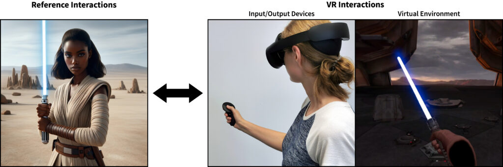 Simulating a light saber in VR