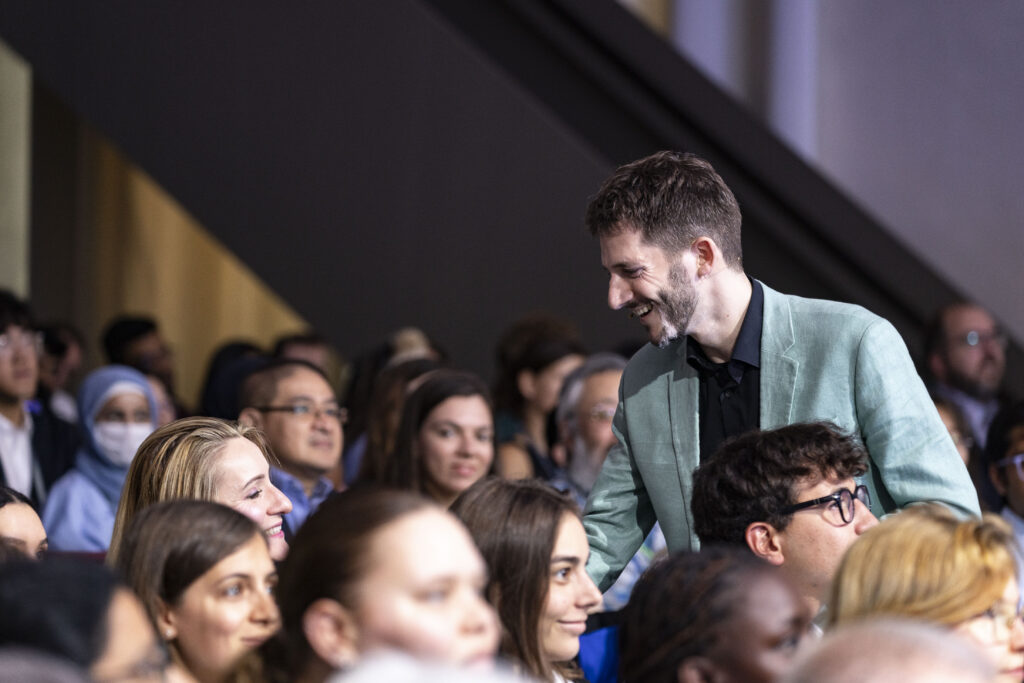 Audience interaction during the HLF Opening Ceremony